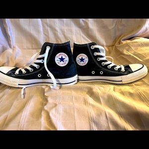 Converse high top black. Womens size 6
